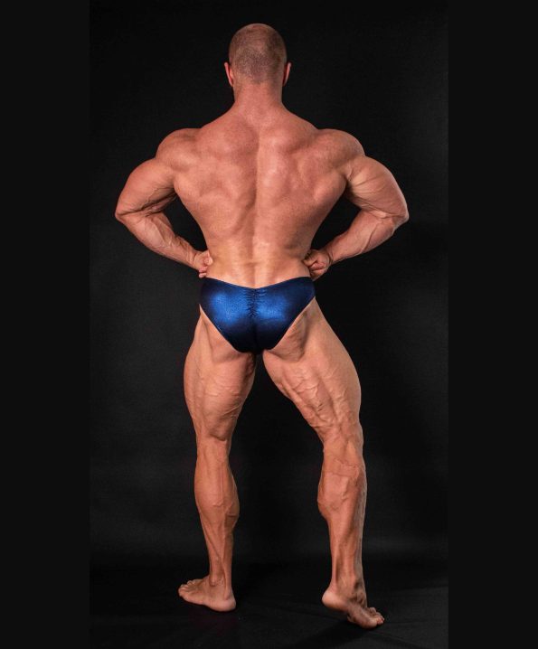 METALLIC BLUE BODYBUILDING TRUNKS