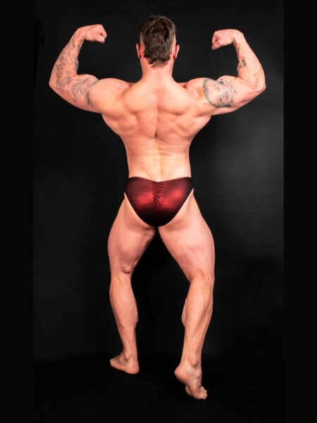 RIASENÉ METALLIC CRANBERRY BODYBUILDING TRUNKS SANK, ICN, OSTATNÉ ( DĹŽKA BOČNEJ STRANY 2CM )