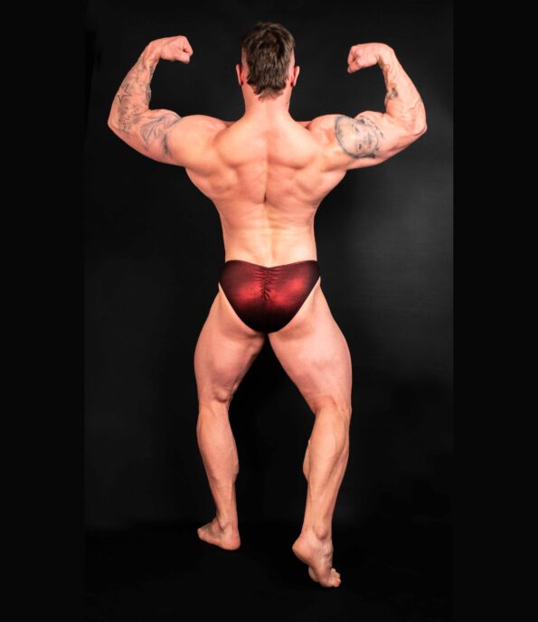 METALLIC CRANBERRY BODYBUILDING TRUNKS