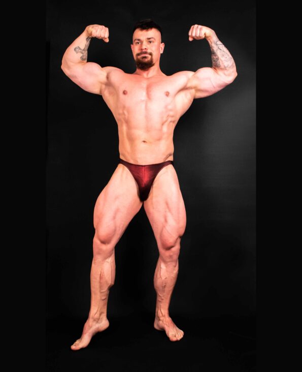 METALLIC CRANBERRY BODYBUILDING TRUNKS