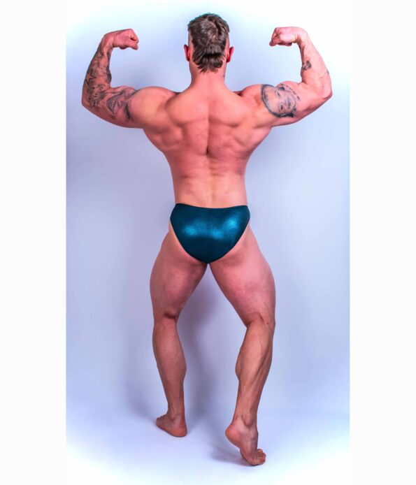 METALLIC EMERALD BODYBUILDING TRUNKS SANK, ICN, OSTATNÉ ( DĹŽKA BOČNEJ STRANY 2CM )