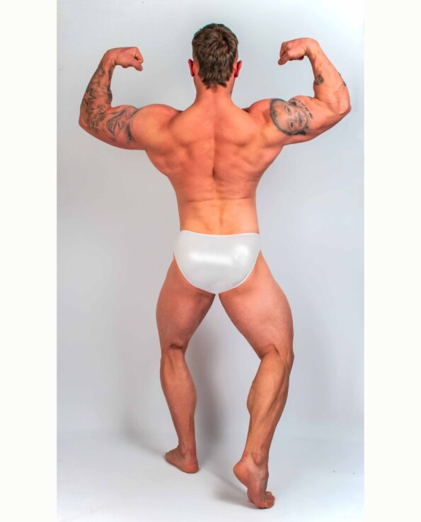 METALLIC SILVER SHINE BODYBUILDING TRUNKS