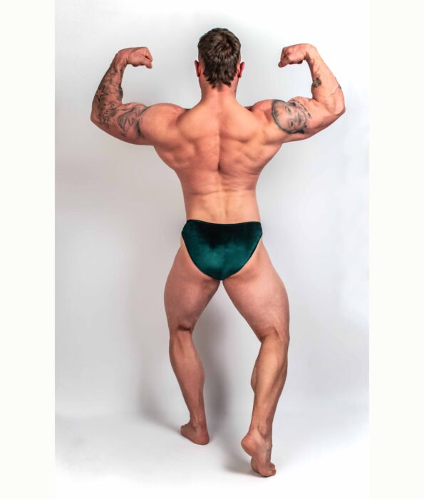 GREEN VELVET BODYBUILDING TRUNKS SANK, ICN, OSTATNÉ ( DĹŽKA BOČNEJ STRANY 2CM )