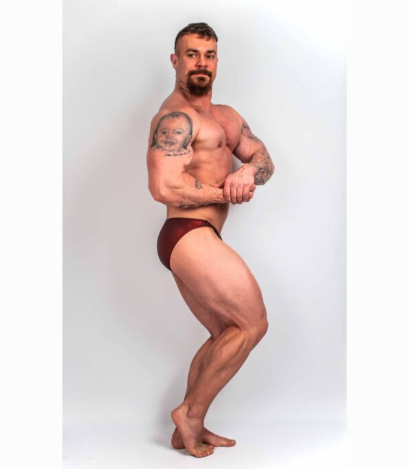 METALLIC CRANBERRY BODYBUILDING TRUNKS SANK, ICN, OSTATNÉ ( DĹŽKA BOČNEJ STRANY 2CM )