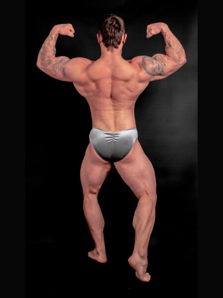 RIASENÉ SILVER VELVET BODYBUILDING TRUNKS SANK, ICN, OSTATNÉ ( DĹŽKA BOČNEJ STRANY 2CM )