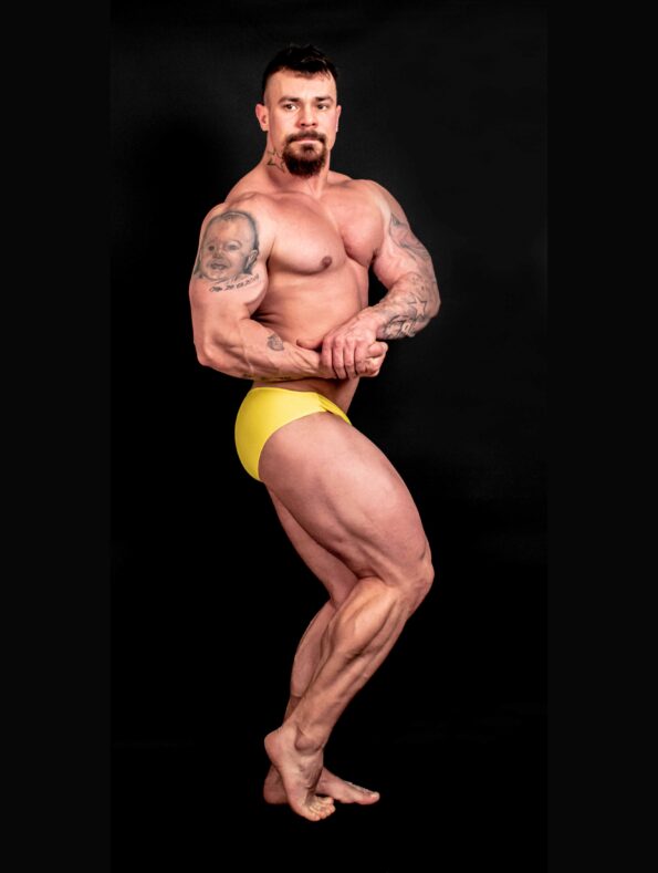YELLOW BODYBUILDING TRUNKS