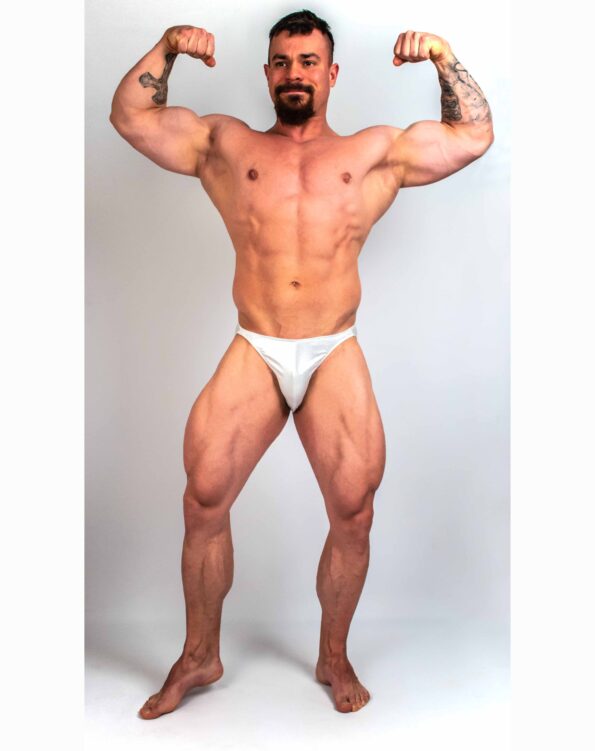 METALLIC SILVER SHINE BODYBUILDING TRUNKS