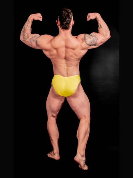RIASENÉ YELLOW BODYBUILDING TRUNKS SANK, ICN, OSTATNÉ ( DĹŽKA BOČNEJ STRANY 2CM )