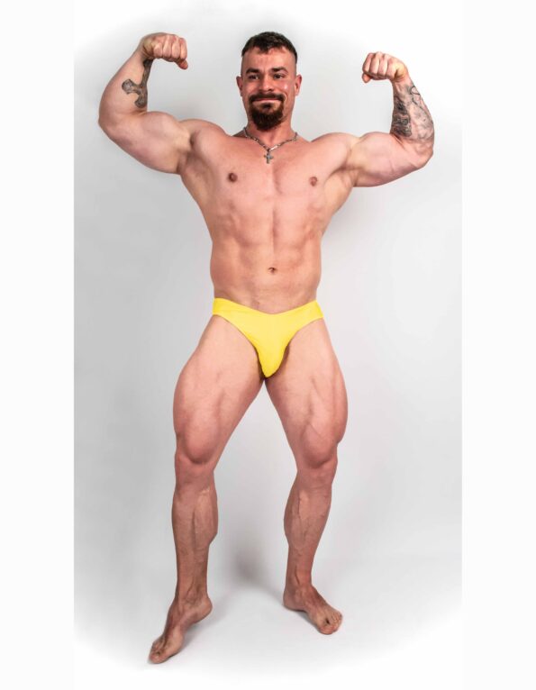 YELLOW BODYBUILDING TRUNKS